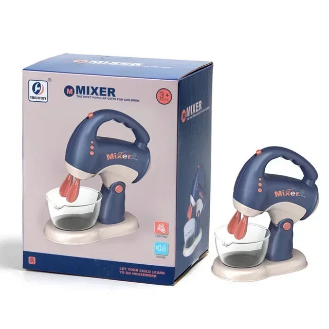 2025 Kids' Pretend Play Mini Simulation Kitchen Toys BLUE Household Appliances Toy with Light up & Sound for both Boys and Girls
