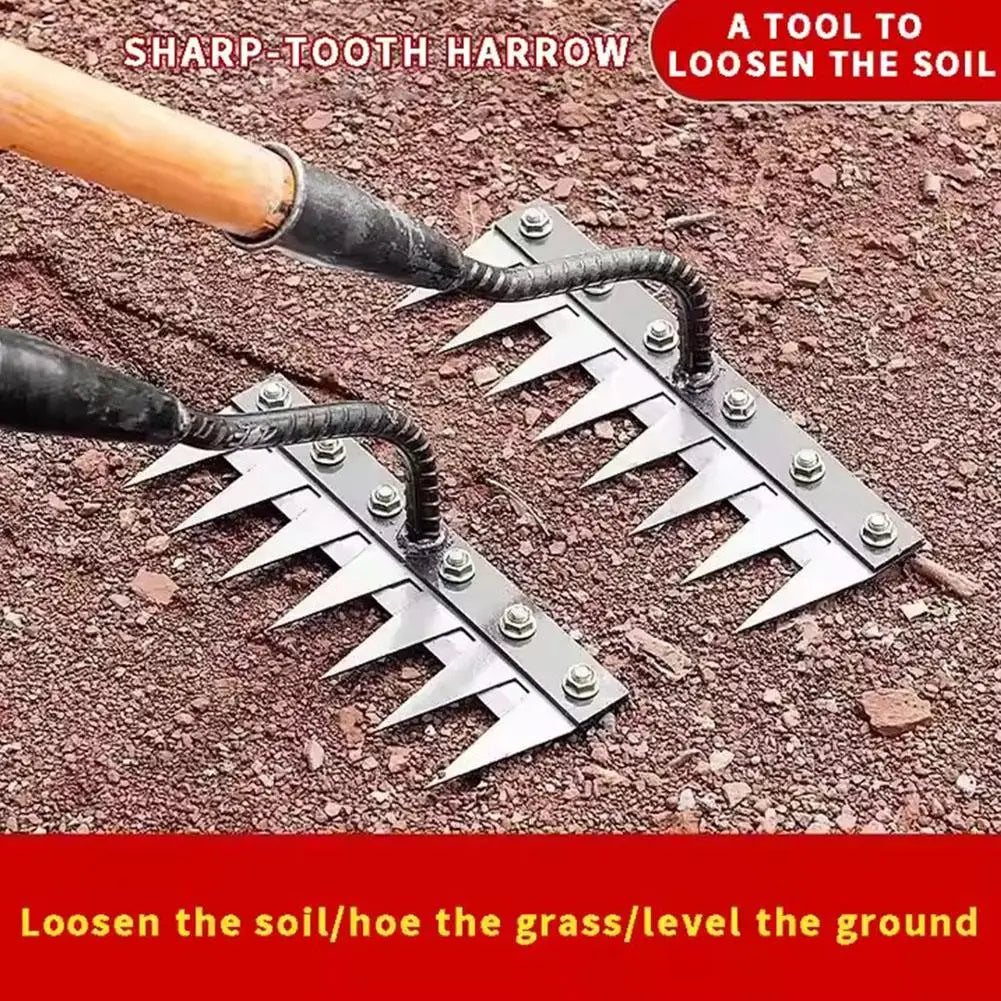 5/6/7/8 Garden Hoe Weeding Tool Digging Wild Vegetables Weeding Loosening Soil Agricultural Farm Tools Menggang Rake