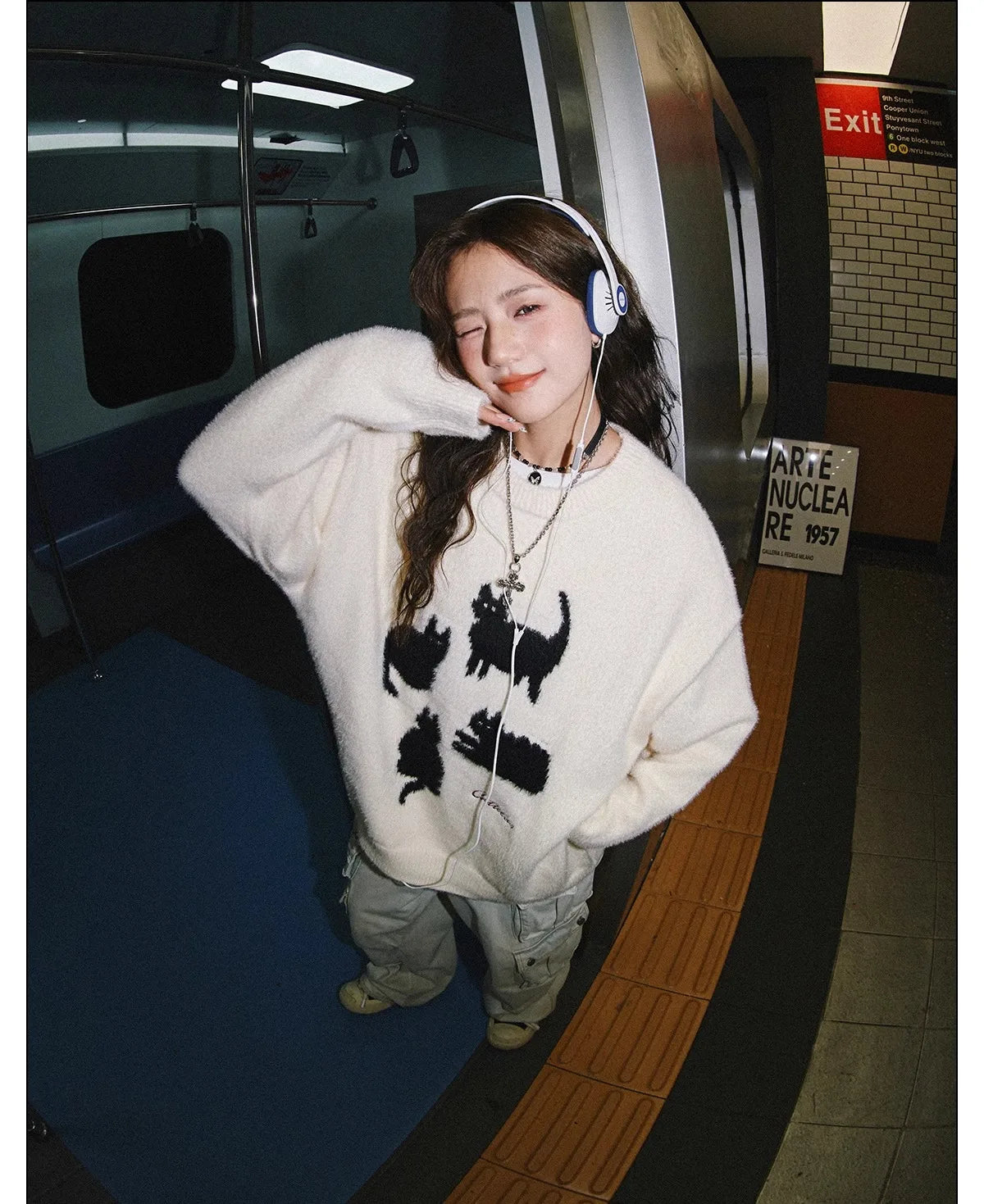 Pullovers Women Cartoon Trendy All-match O-neck Lazy Style Autumn Winter Imitation Mink-fleece Knitted Cozy Chic Ins Sweaters