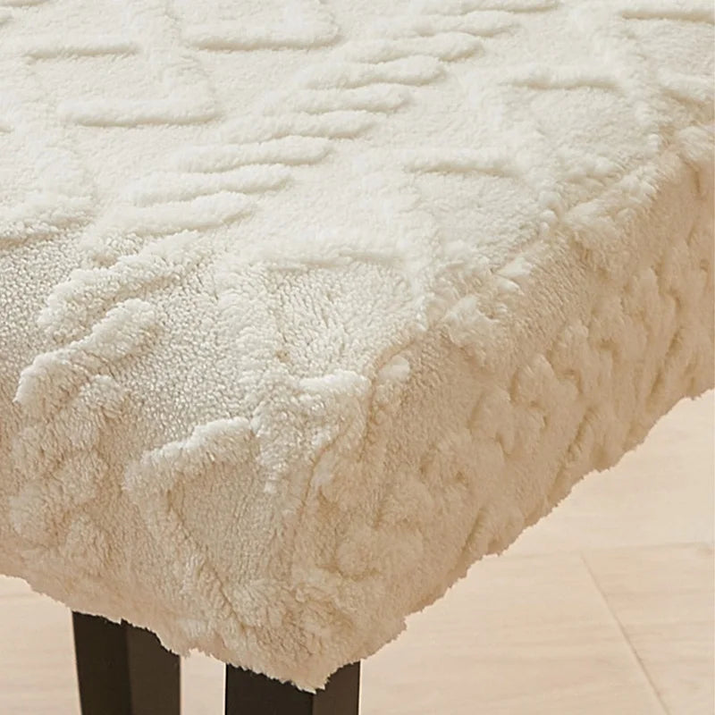 Thick Dining room Chair Cover Jacquard Plush Stretch Chair Slipcovers Solid Color Office Chairs Covers for Living Room Wedding