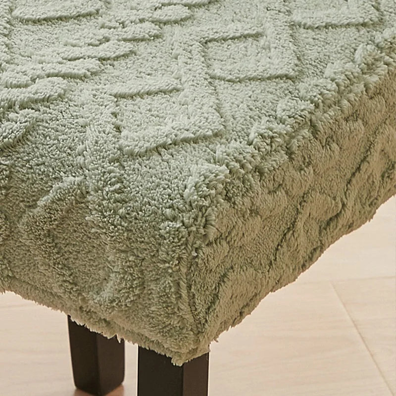 Thick Dining room Chair Cover Jacquard Plush Stretch Chair Slipcovers Solid Color Office Chairs Covers for Living Room Wedding