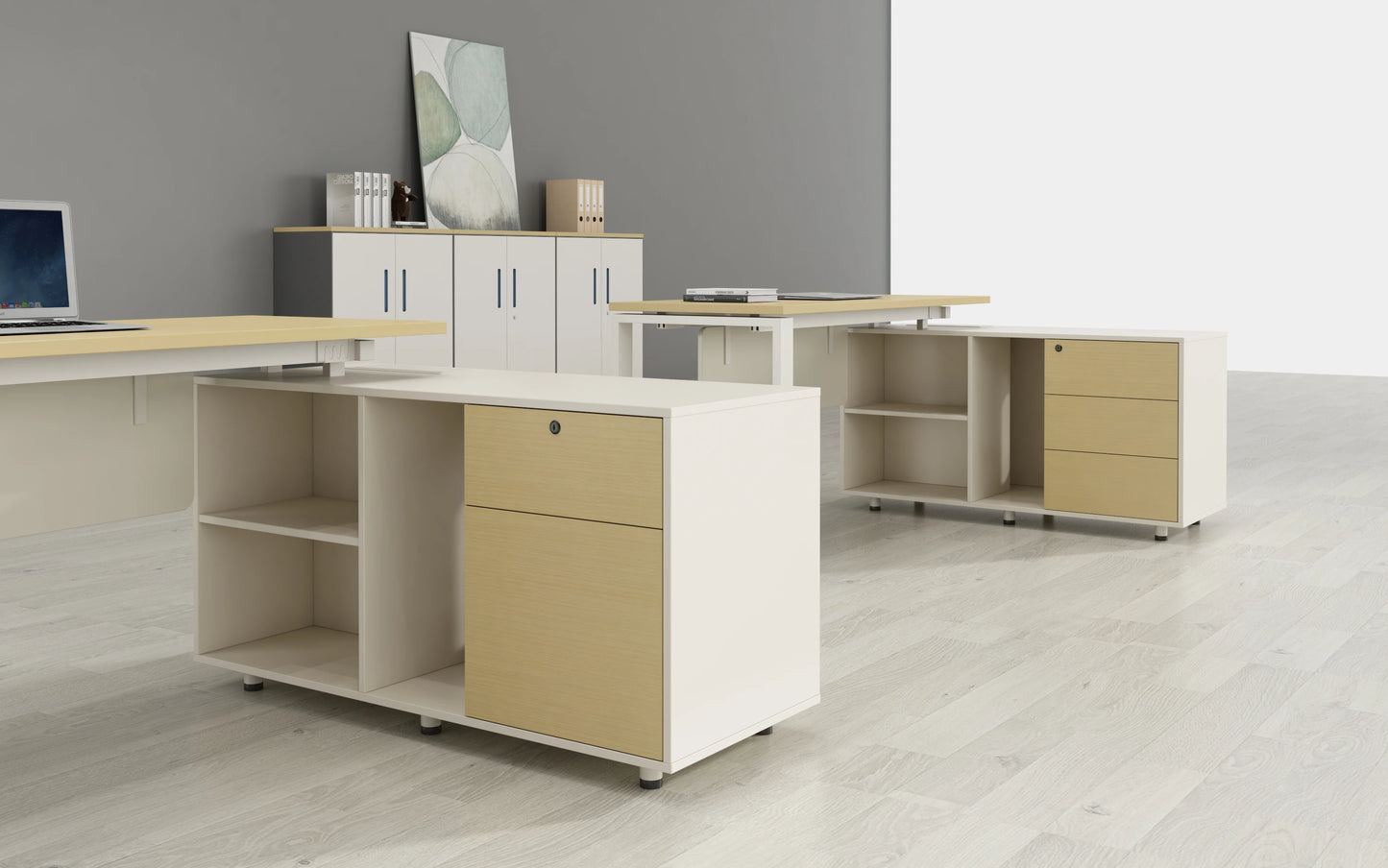 Modern Pc Laptop  Working Table Executive Office Desk With Cabinet Single Computer Desk for Office