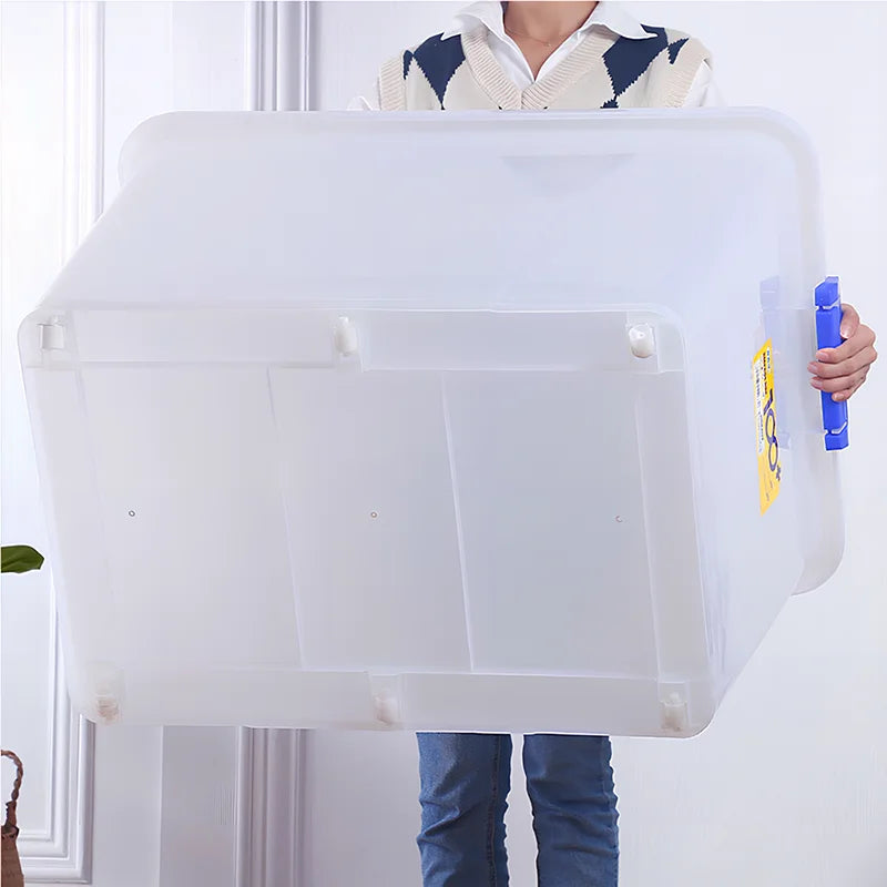 Storage Box with Lid Organizer Box Stackable Storage Trunk Storage Container Closet Organizer with Wheels Home Organizer