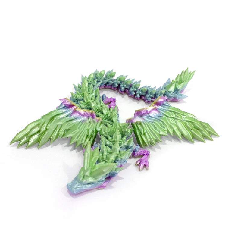 3D Printed Dragon Feathered Wyvern Dragon Articulated Fidget Dragon Home Office Decor Desktop Pet Desk Toy