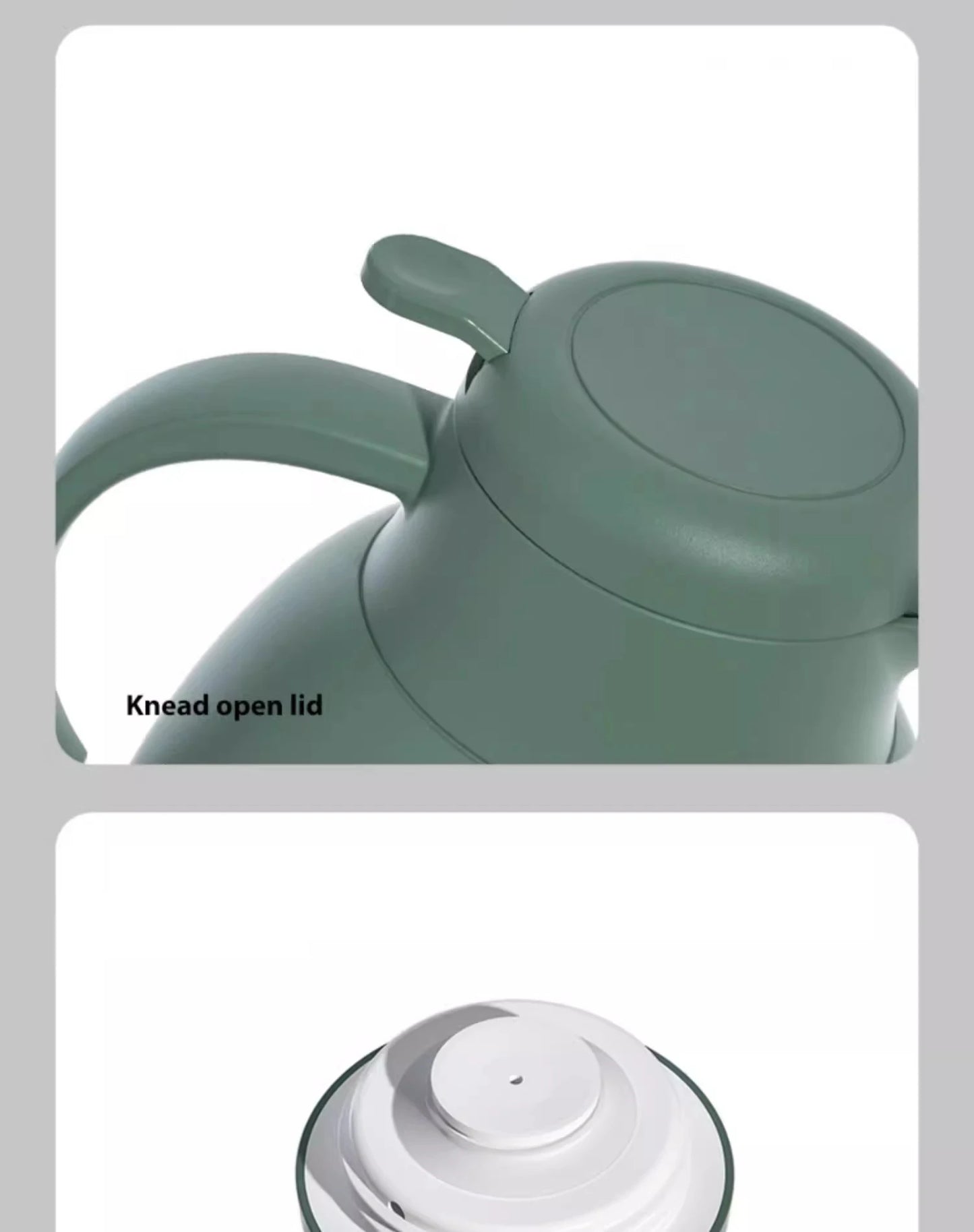 COOKER KinG 1500ML Thermal Insulation Kettle Glass Inner Pot Leak-Proof Water Kettle Portable Student Dormitory Thermal Flask
