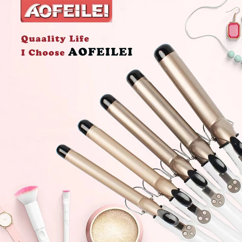 Hair Curlers Waves Electric Professional Ceramic Hair Curler Lcd Curling Iron Roller Curls Wand Waver Fashion Styling Tools