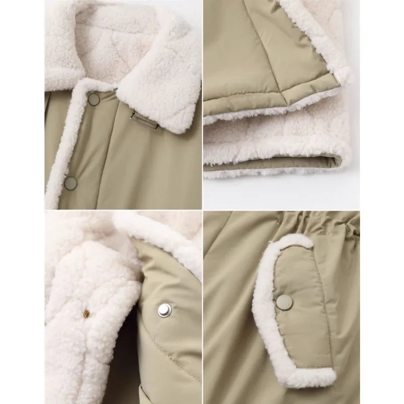 New Cotton Clothes, Thickened Warm Cotton Clothes in Autumn and Winter, Lamb Wool Workwear Coat, Warm Coat