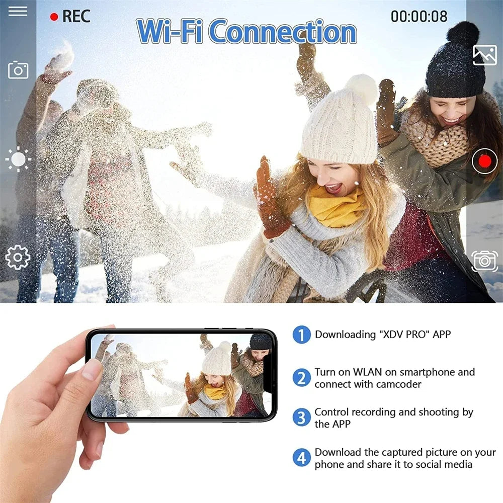 Digital Cameras 4k Professional Camcorder 48MP Camera WiFi Youtube Camera 18X Digital Zoom Camera Digital Webcam For Vlog Video