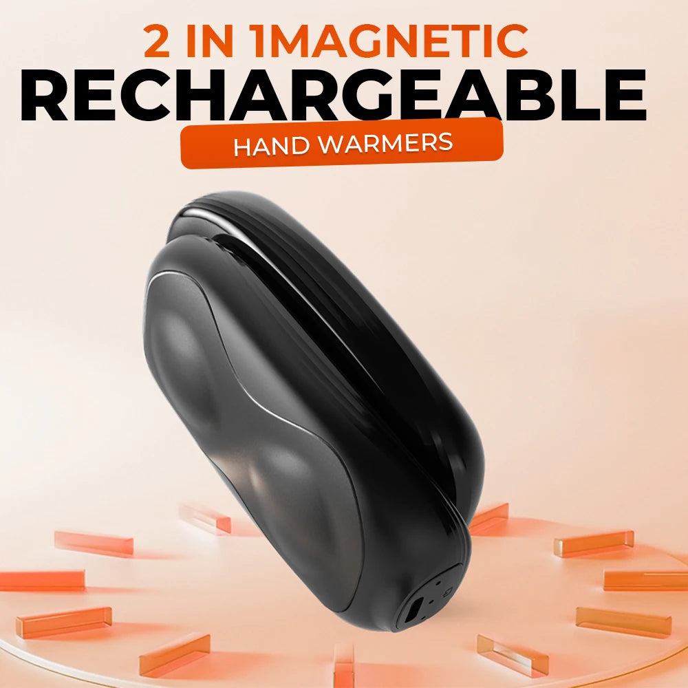 2 Pack Hand Warmers Rechargeable, Dual Magnteic Electric Hand Warmer, Double-Sided Warming Portable Heater Gifts for Women Men