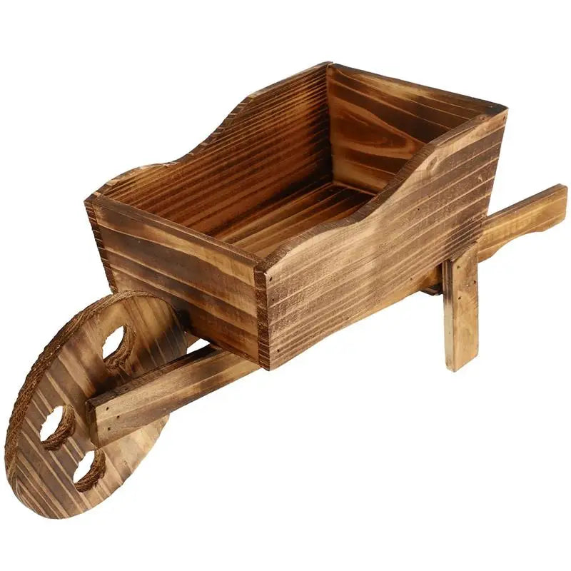Wheelbarrow Planter Wooden Cart Flower Pot Wagon Planter Flower Pot Garden Pot Indoor Outdoor Patio Decor