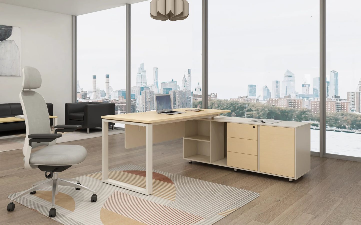 Modern Pc Laptop  Working Table Executive Office Desk With Cabinet Single Computer Desk for Office