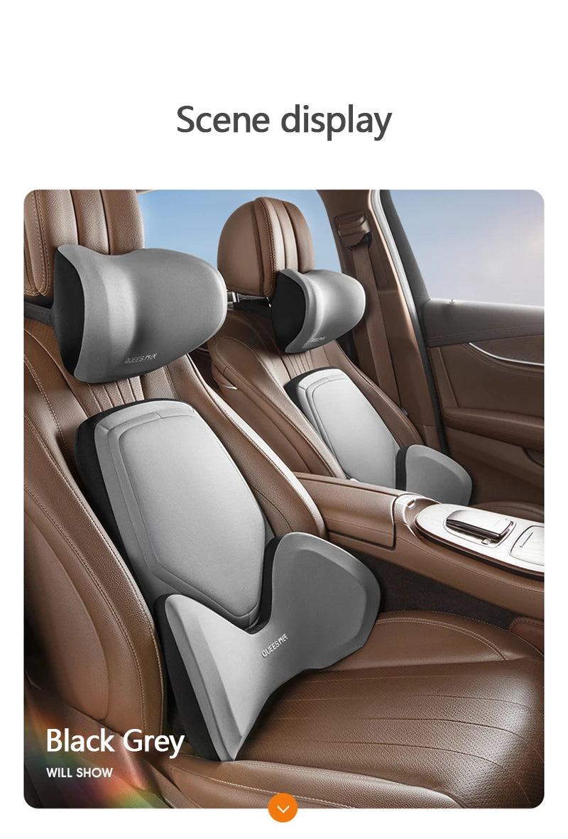 Car Headrest Pillow Auto Neck Cushion Car Back Lumbar Waist Pillow Slow Rebound Guard Head Support for Universal Car Supplies
