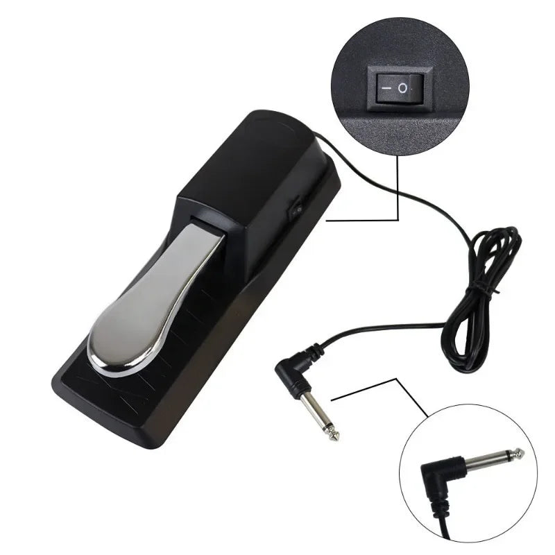 Piano sustain pedal, electronic organ, digital synthesizer switch, metal foot pedal, universal musical instrument accessories