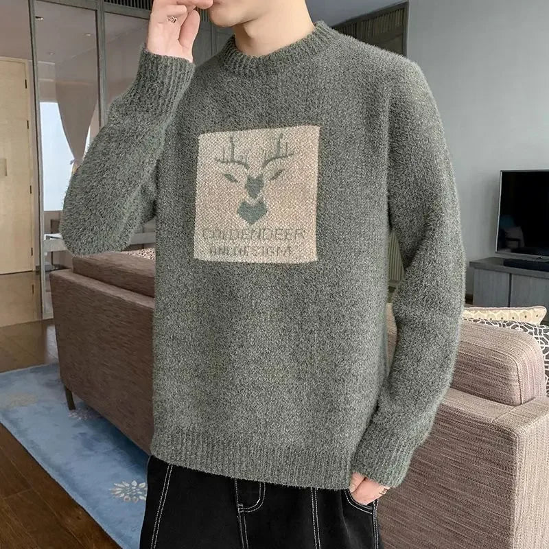 Pullovers Male Long Sleeve Autumnr and Winter Korean Style Knitwear Harajuku Clothing Deals 2025 Y2k Top Men's Knit Sweater