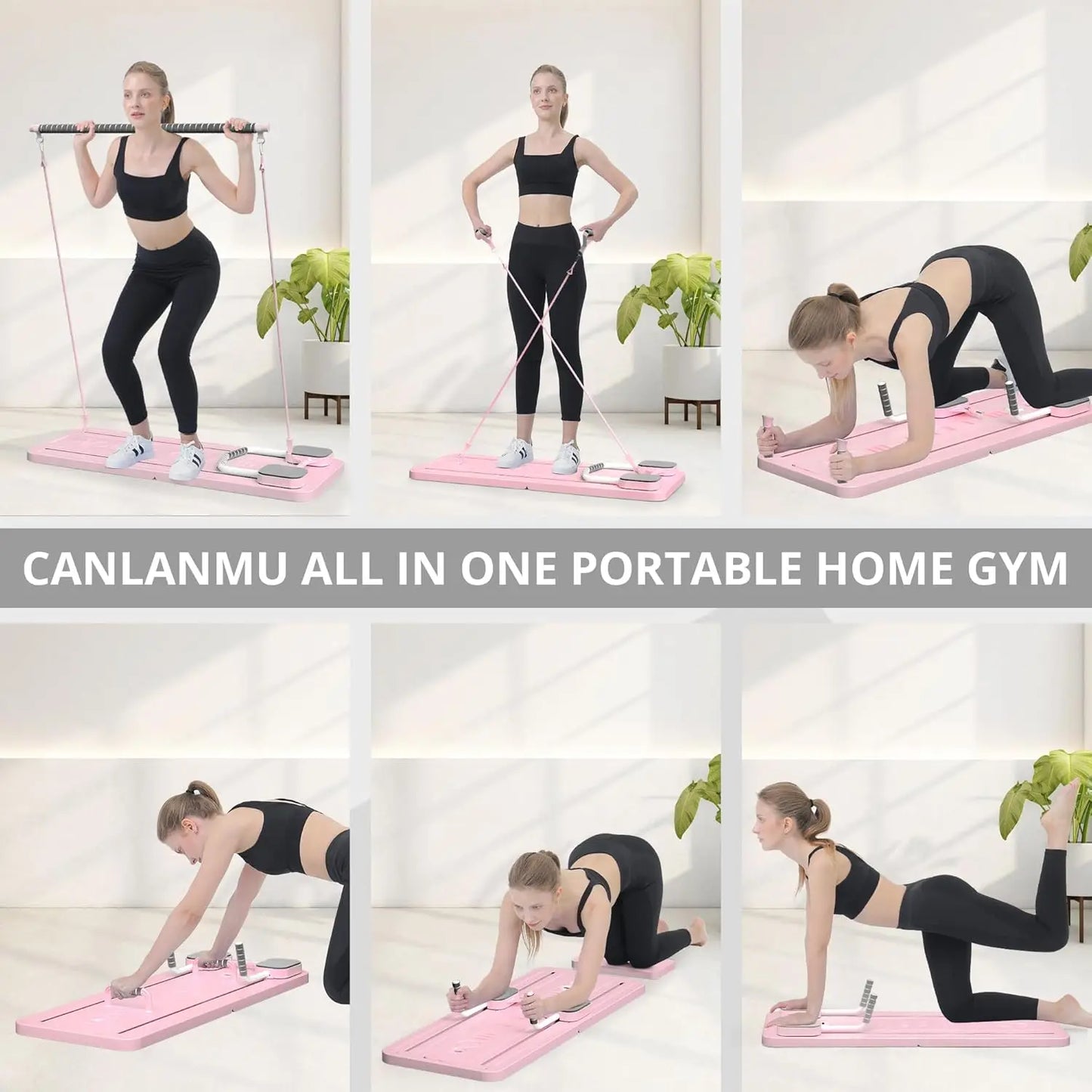 Multifunction Pilates Board Abdominal Board Resistance Bands Exercise Push-Ups Stands Fitness Plate Automatic Workout Exercise