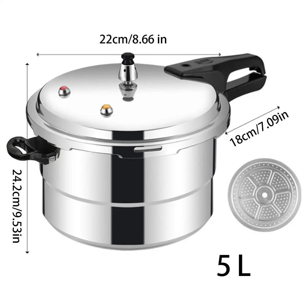 Pressure Cooker 5L Pressure Cookware with Steamer Insert Aluminum Alloy Cookware for Meat Poultry Seafood Vegetable Kitchen Cook
