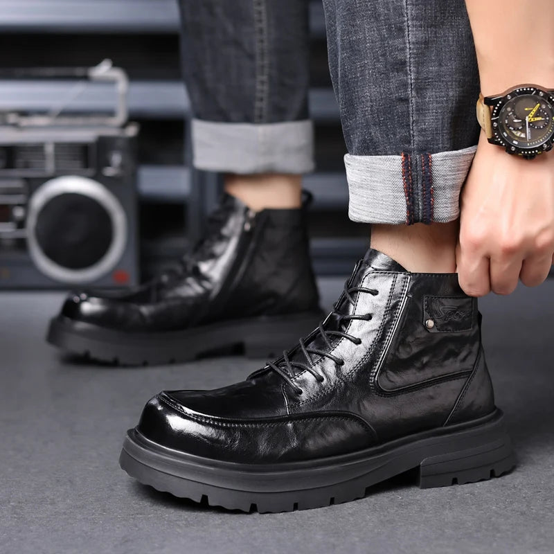 2025 Autumn Boots Men's British Style Workwear Shoes Casual Popular Men's And Women's High-Top All-Match Men's Shoes