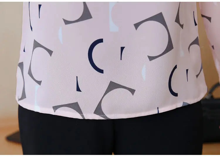 Fashion Female Elegant Bow Tie  pink Blouses Chiffon Collar Casual Shirt Office Ladies Blouse Summer Blouses for Women