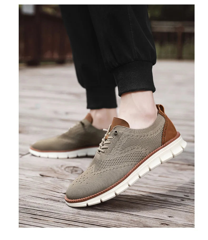 Men Casual Shoes Breeze Stylish Oxfords Fashion Formal Business Urban Breathable Shoes for Male Non Slip Dress Sneakers for Man