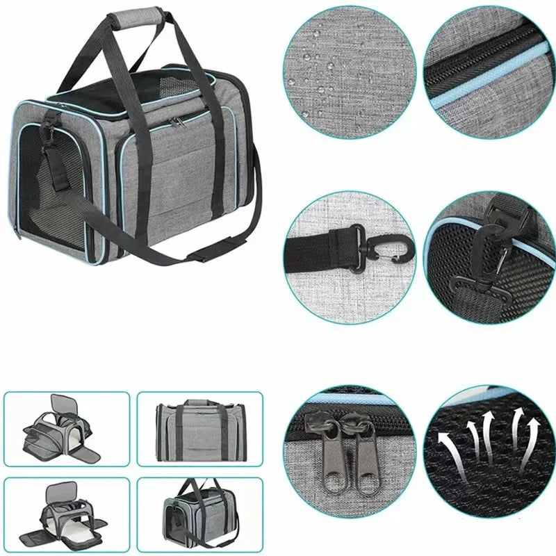 Pet Carrier Backpack Portable Breathable Foldable Light Comfort for Cats Dogs Outdoor Travel Transport Bag for Small Medium Pets
