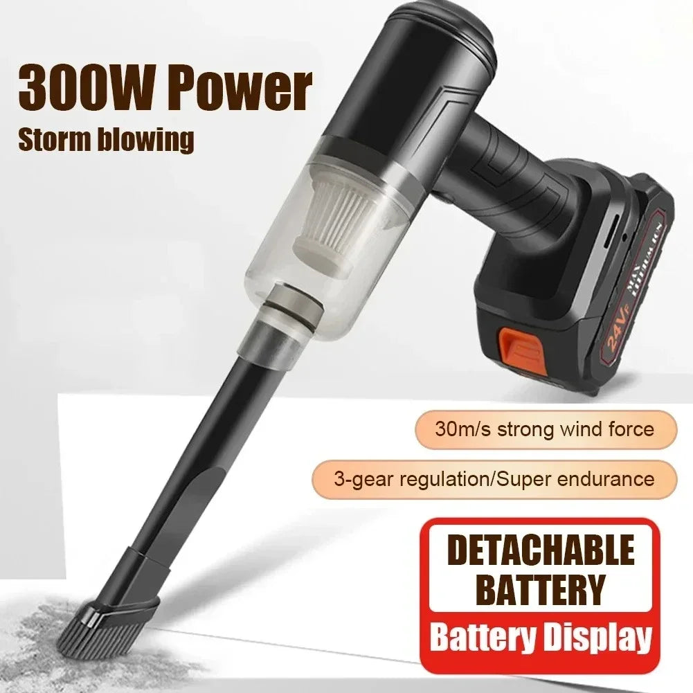 1PCS 300W Wireless Car Vacuum Cleaner Portable Handheld Car Cleaning Machine Rechargeable 12000PA Strong Suction Vacuum Cleaner