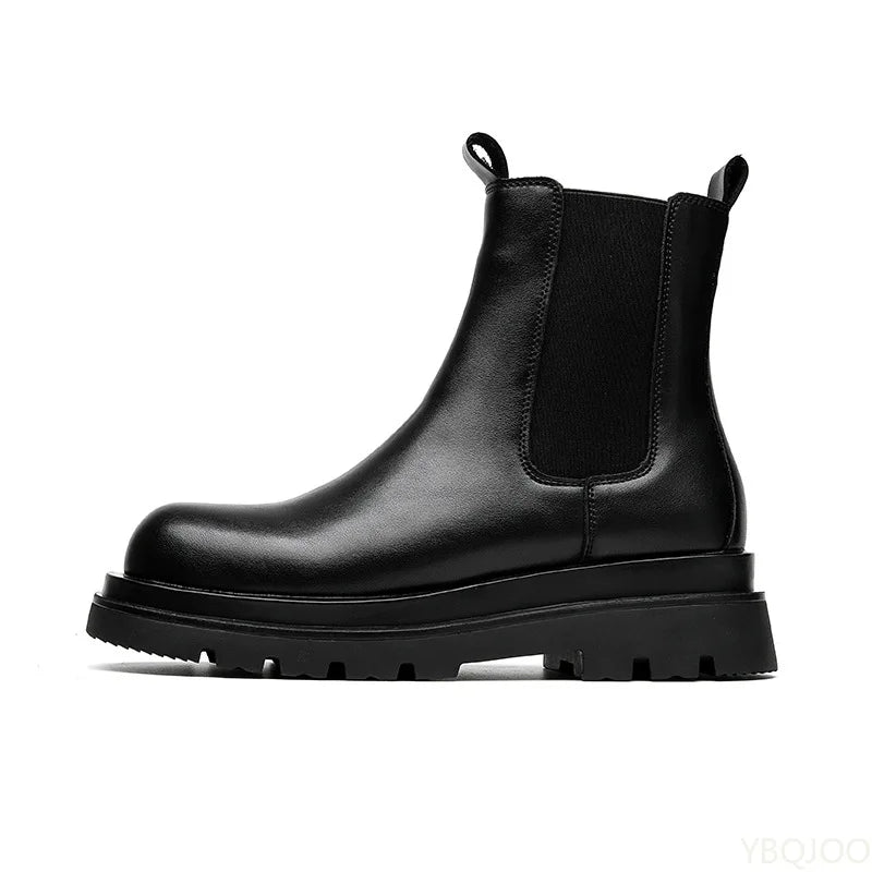 spring autumn new boots for men simple comfortable versatile thick sole high height wear resistant anti slip men's boots