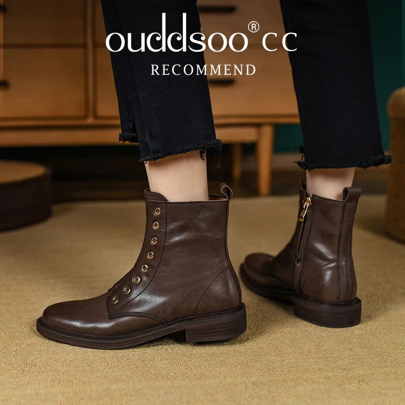 Ods Chelsea Boots High-top Boots Wear-resistant Breathable Fashion Trend Versatile Round Toe Casual Non-slip Spring and Autumn
