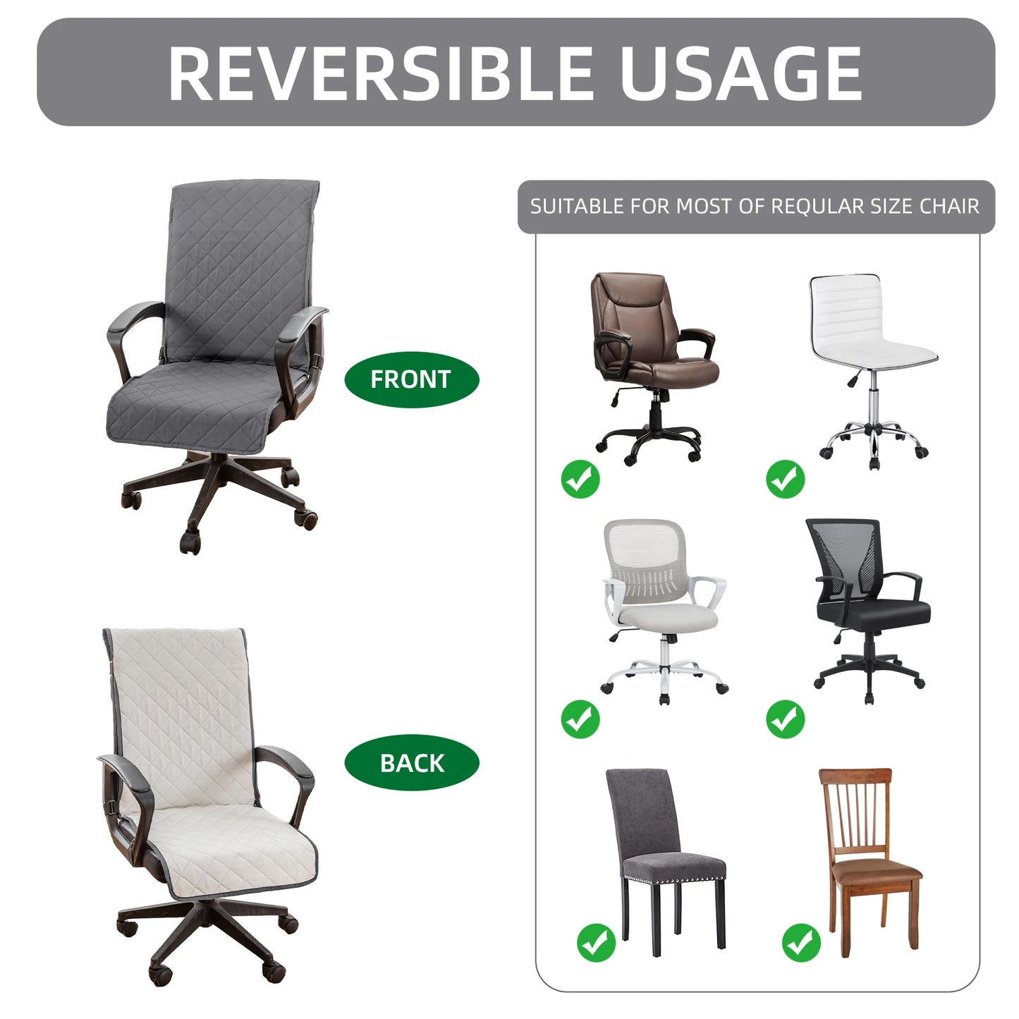 1pc Waterproof,Oil-Proof And Dust-Proof Chair Covers For Office Chairs,All-Season Universal Diamond-Grid Chair Cushions