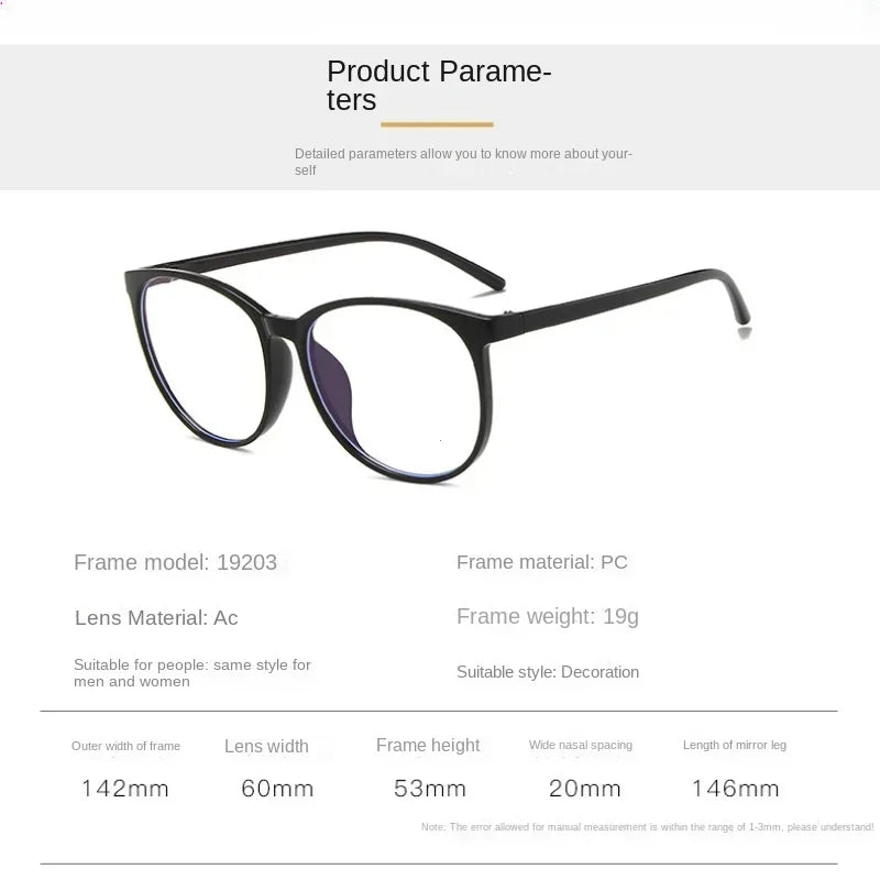 Transparent Computer Glasses Frame Women Men Anti Blue Light Round Eyewear Blocking Glasses Optical Spectacle Eyeglass