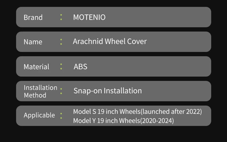 4PCS Hubcap Design for Tesla Model S（2022-2024）/Model Y （2020-2024）19 Inch Wheel Cover Performance Full Rim Hub Cover Accessorie