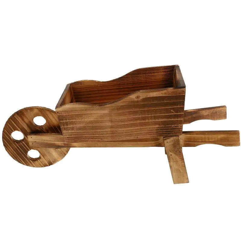 Wheelbarrow Planter Wooden Cart Flower Pot Wagon Planter Flower Pot Garden Pot Indoor Outdoor Patio Decor