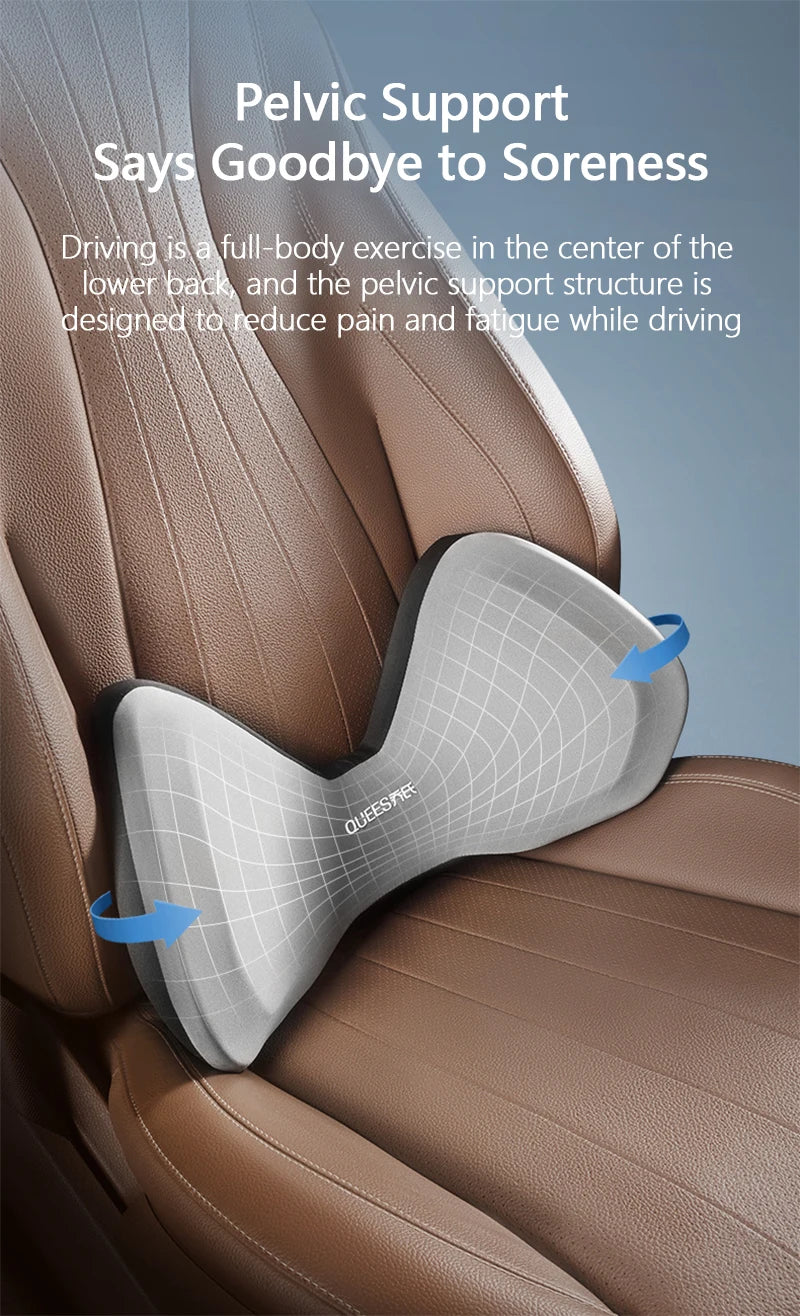 Car Headrest Pillow Auto Neck Cushion Car Back Lumbar Waist Pillow Slow Rebound Guard Head Support for Universal Car Supplies