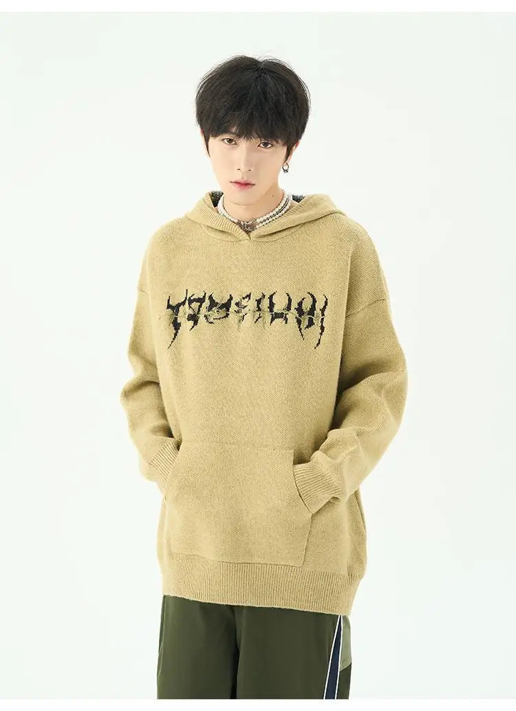 Slouchy hooded sweaters for men in winter American knitwear sweater port vibe small crowd high street lovers sweater trend top