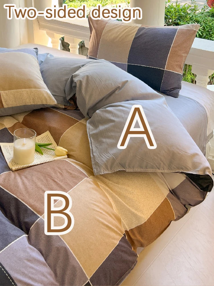 Kawaii Bear Printed Bed Set Floral Duvet Cover Pillowcase Bedding Set Cute Dog Bed Linen Sheet Quilt Cover Full Queen King Size