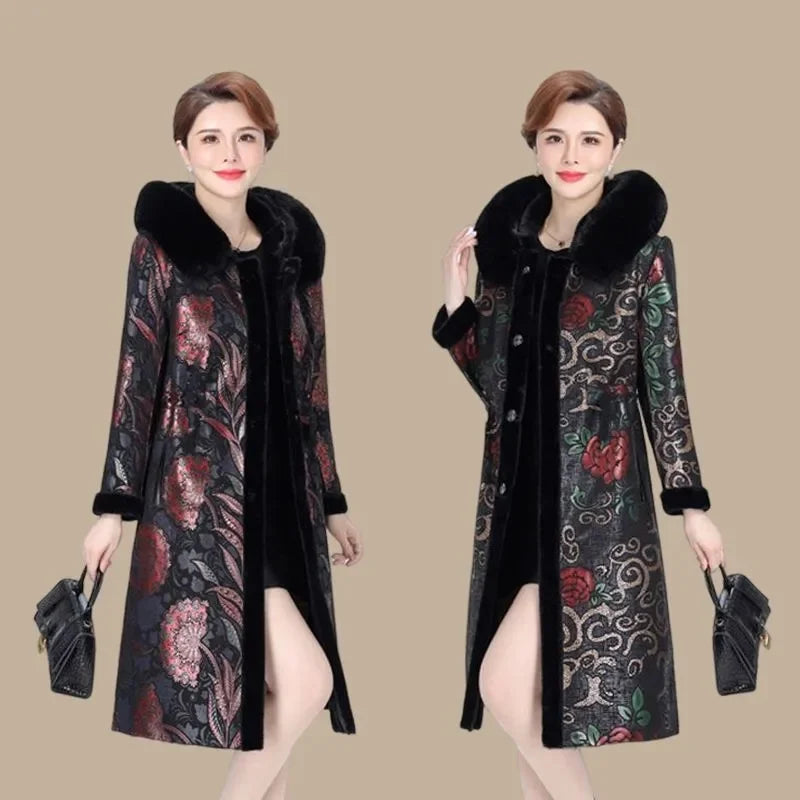Fur Coat For Women Wearing Both Sides and Fur Integrated Coat 2023 New Loose Mother's Clothing Thickened and Warm Long Coat For