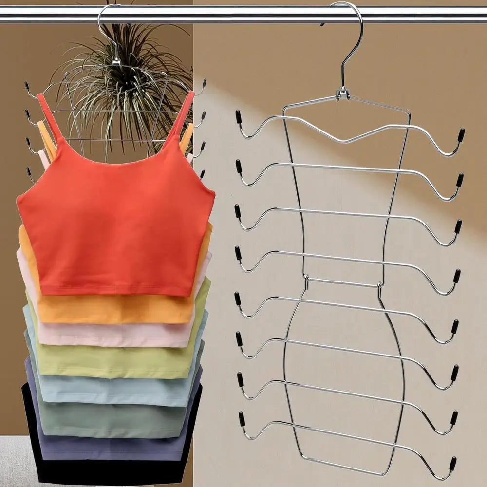 Foldable Mental Bra Hanger 8-layer Bra Hanger Sports Bra Hanger Space Saving Non-Slip Rotatable Sport Bras Holder for Closet