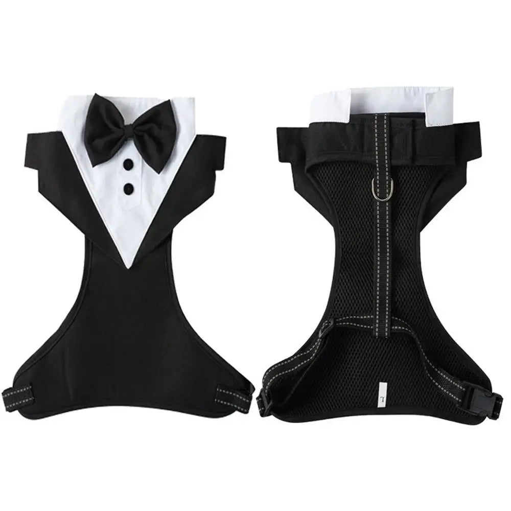 Dog Tuxedo Costume Formal Shirt Wedding Black Jacket Suit Pet Puppy Prince Ceremony Bow Tie Suit Small Dogs Cats Clothes