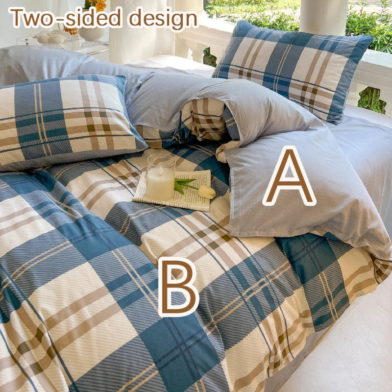 Kawaii Bear Printed Bed Set Floral Duvet Cover Pillowcase Bedding Set Cute Dog Bed Linen Sheet Quilt Cover Full Queen King Size
