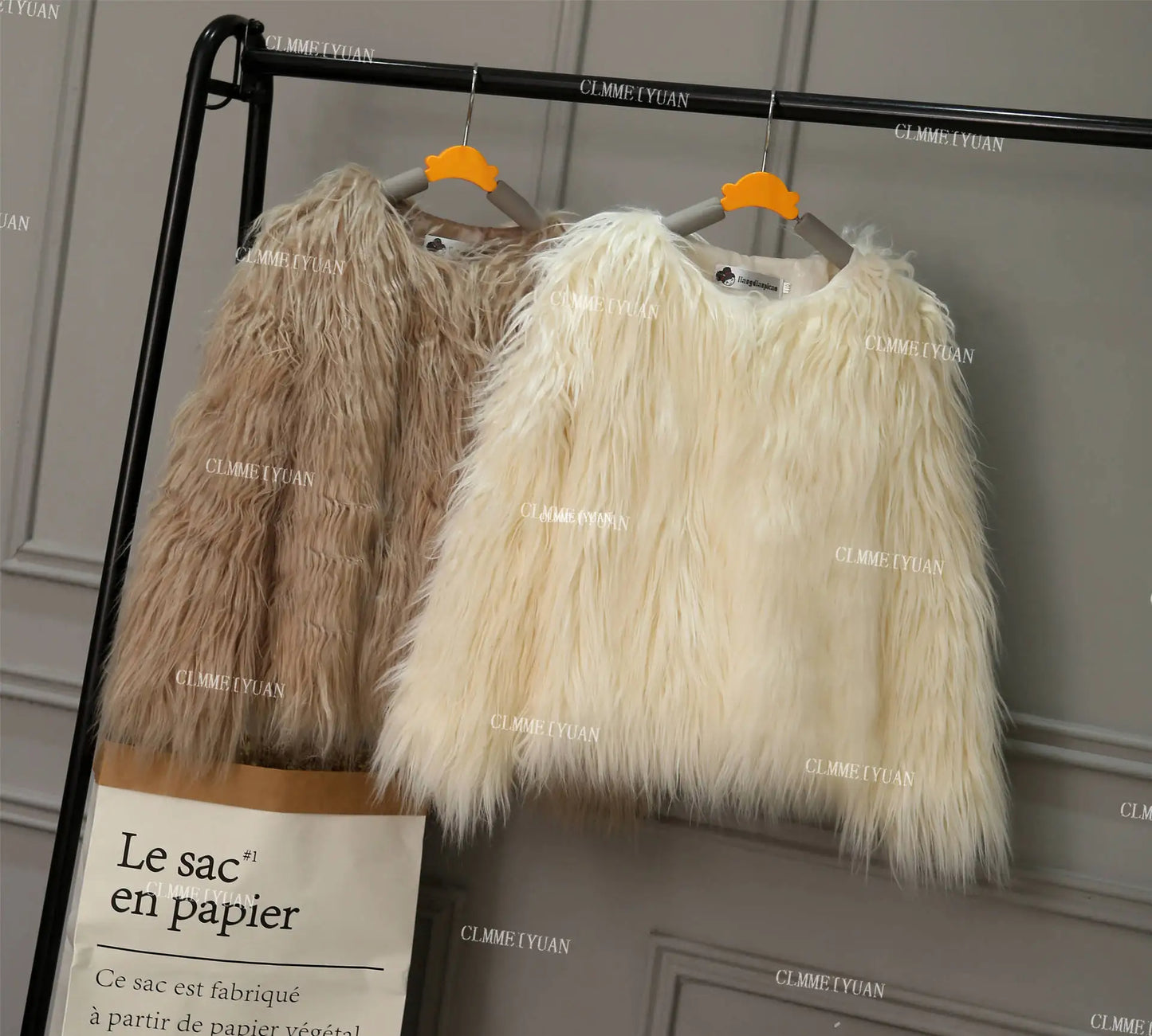 Fur Coat Children Girl Autumn Winter New Solid Color Round Neck Warm Go with Everything  Fashion Casual Brief Active