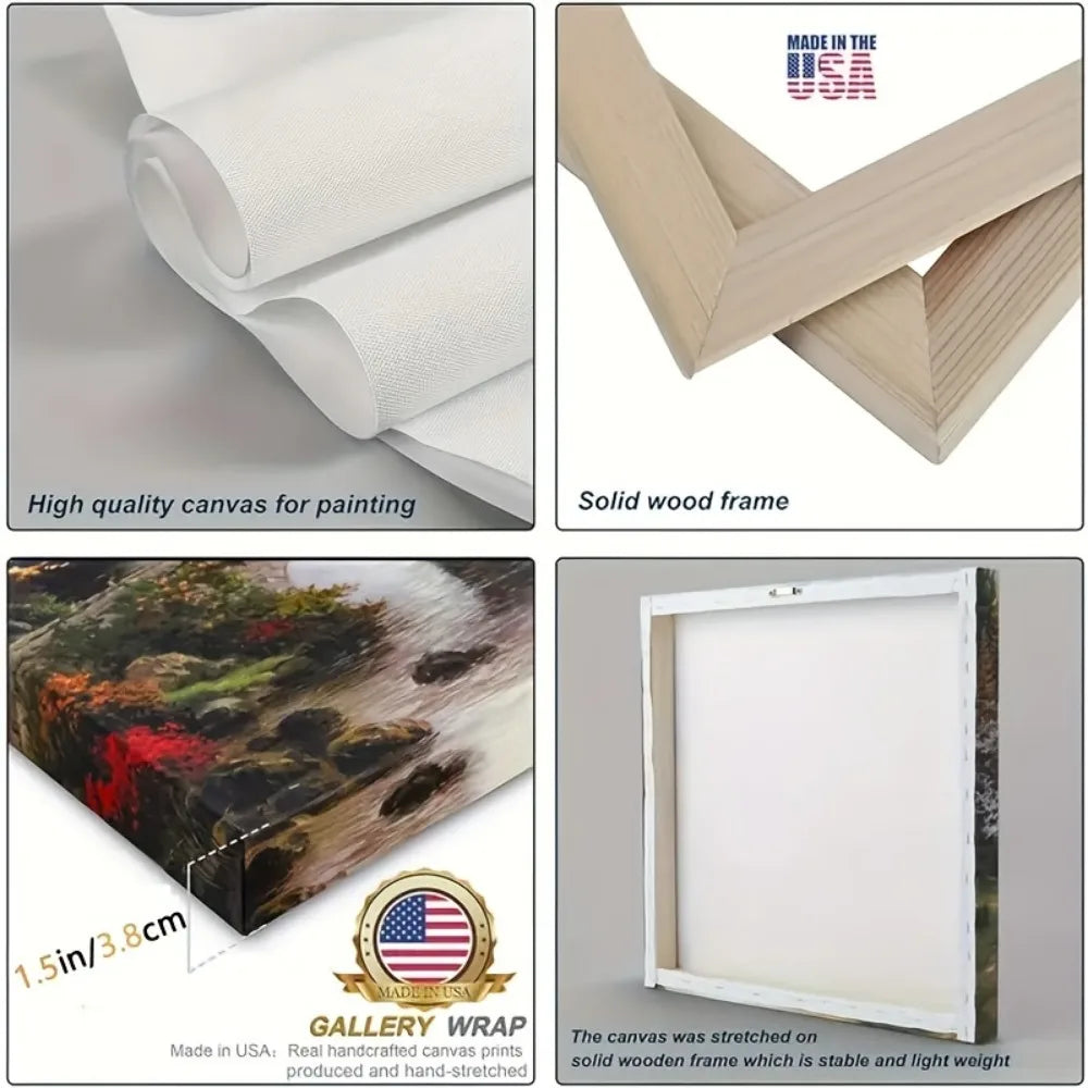 Vibrant butterfly and floral canvas art for bedroom, living room, home office, 1.5 inch thick pine solid wood frame