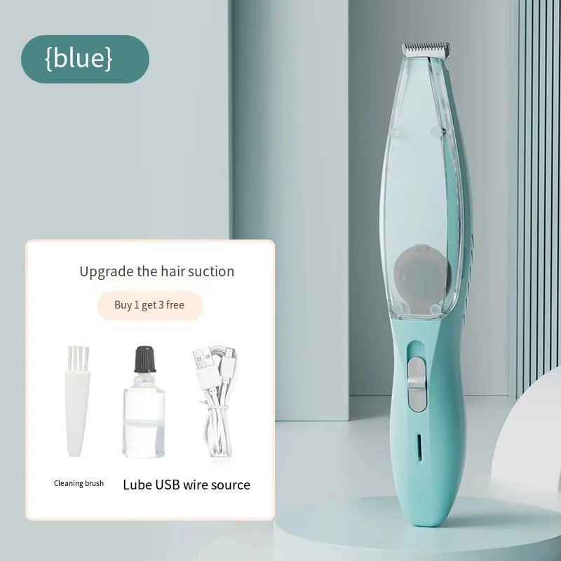 2-In-1 Hair Suction Pet Shaver, Dog Paw Trimmer, Cat Ear Trimmer, Low Noise, With Suction   Electric Dog GroomerRechargeable USB