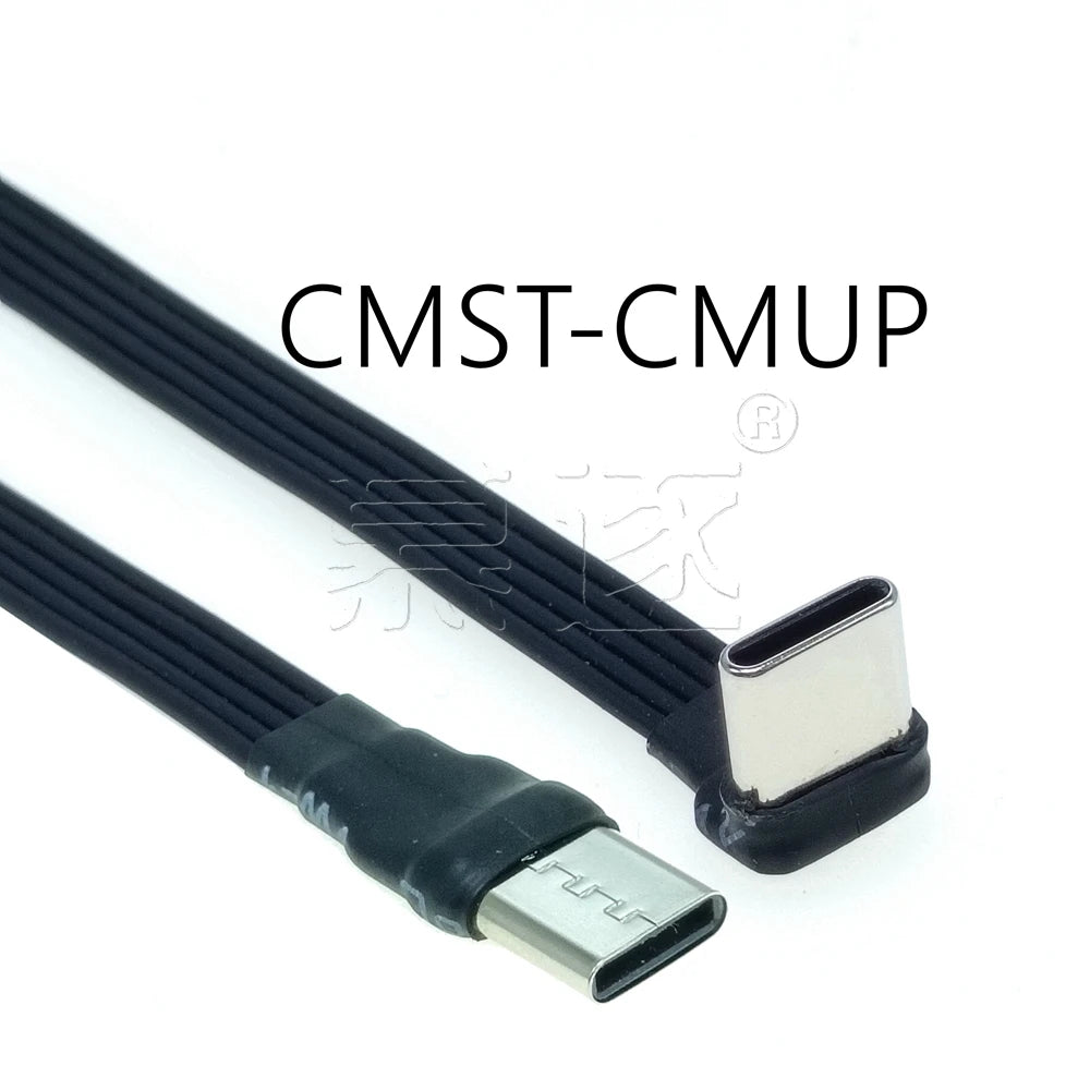 5CM 10CM 20CM 30CM 50CM 100CM USB 2.0 Type C to Type C Extension Cable 90° Adapter FPC FPV Band Flat USB C Cable 3A 5CM-100CM