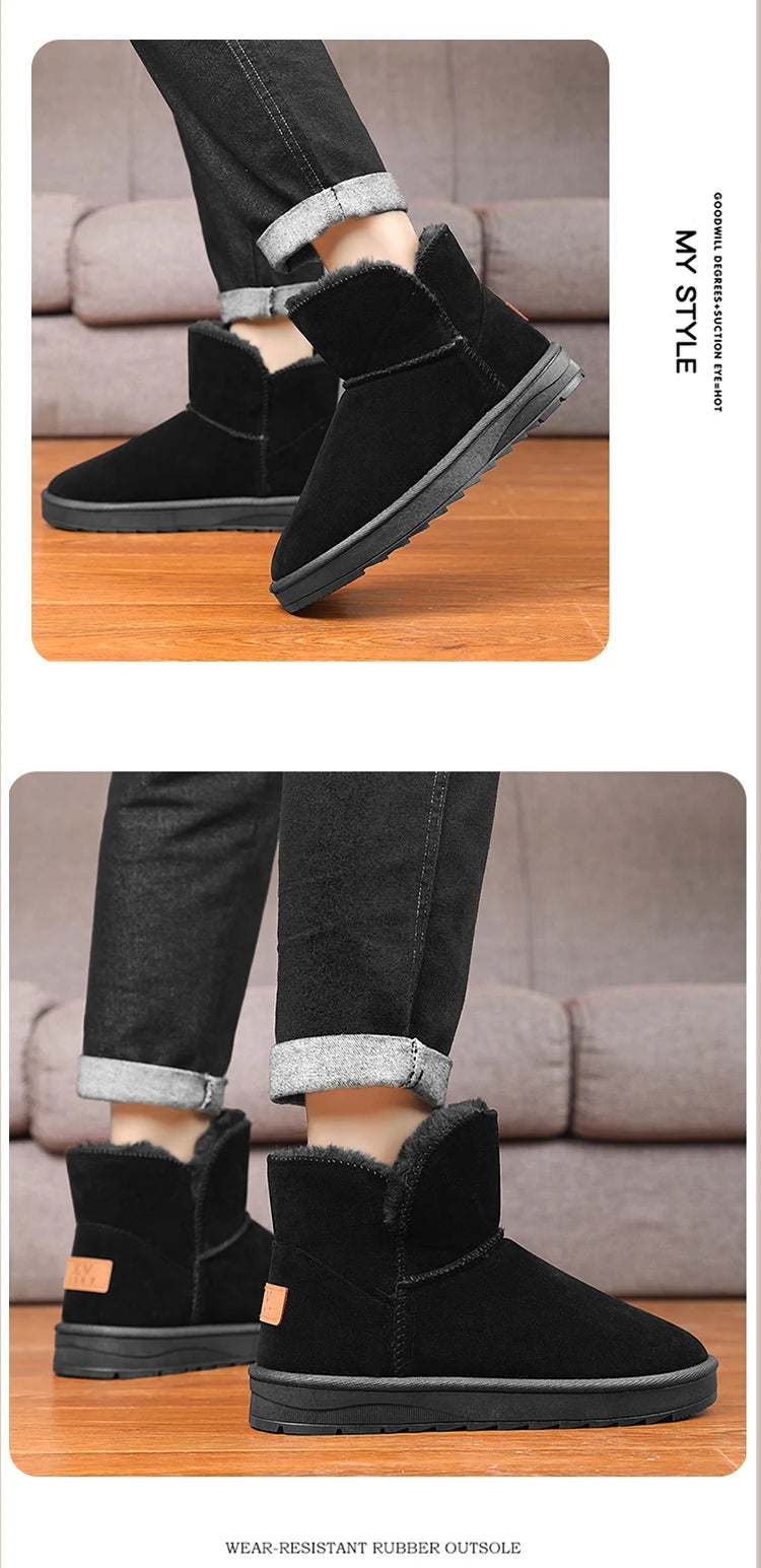 New winter fashion: thick-soled snow boots, men's and women's thickened warm cotton shoes, and casual women's boots