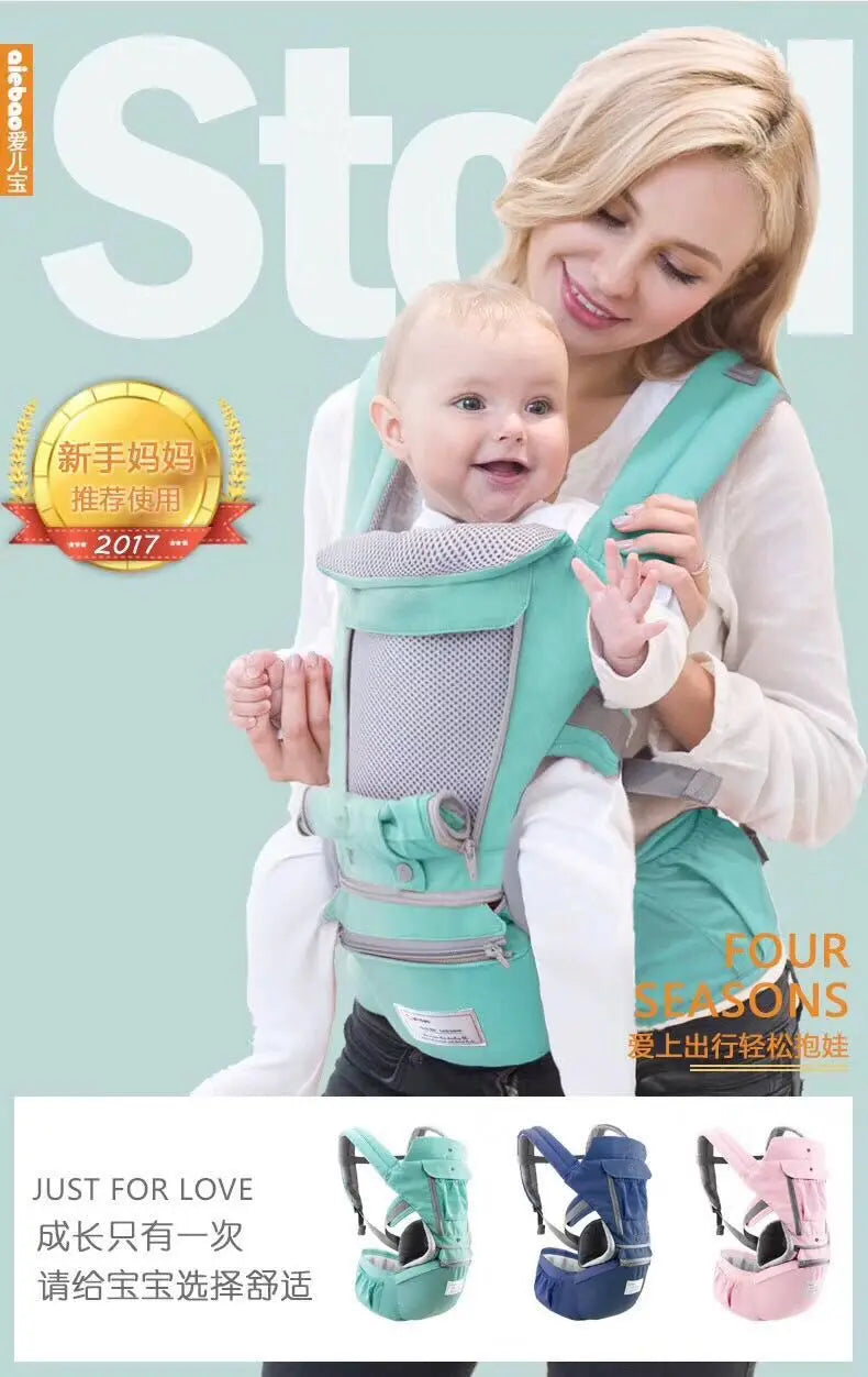 Breathable Ergonomic Baby Carrier Backpack Portable Infant Baby Carrier Kangaroo Hipseat Heaps Baby Sling Carrier Wrap for 0-36M