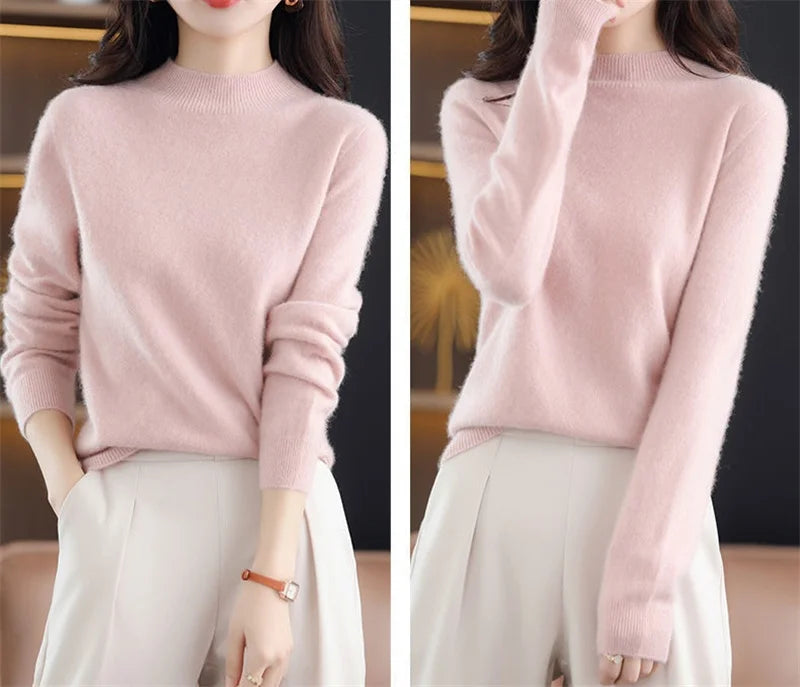 Womens Sweaters 2023 New Fashion Turtleneck Sweater Women Soft Knitted Ladies Sweater Winter Tops Pullover Jumpers Ladies