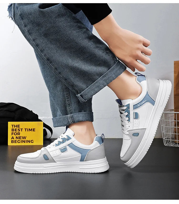 Men's shoes: Breathable, trendy, versatile, thick-soled white sneakers, sportswear, casual shoes, and board shoes