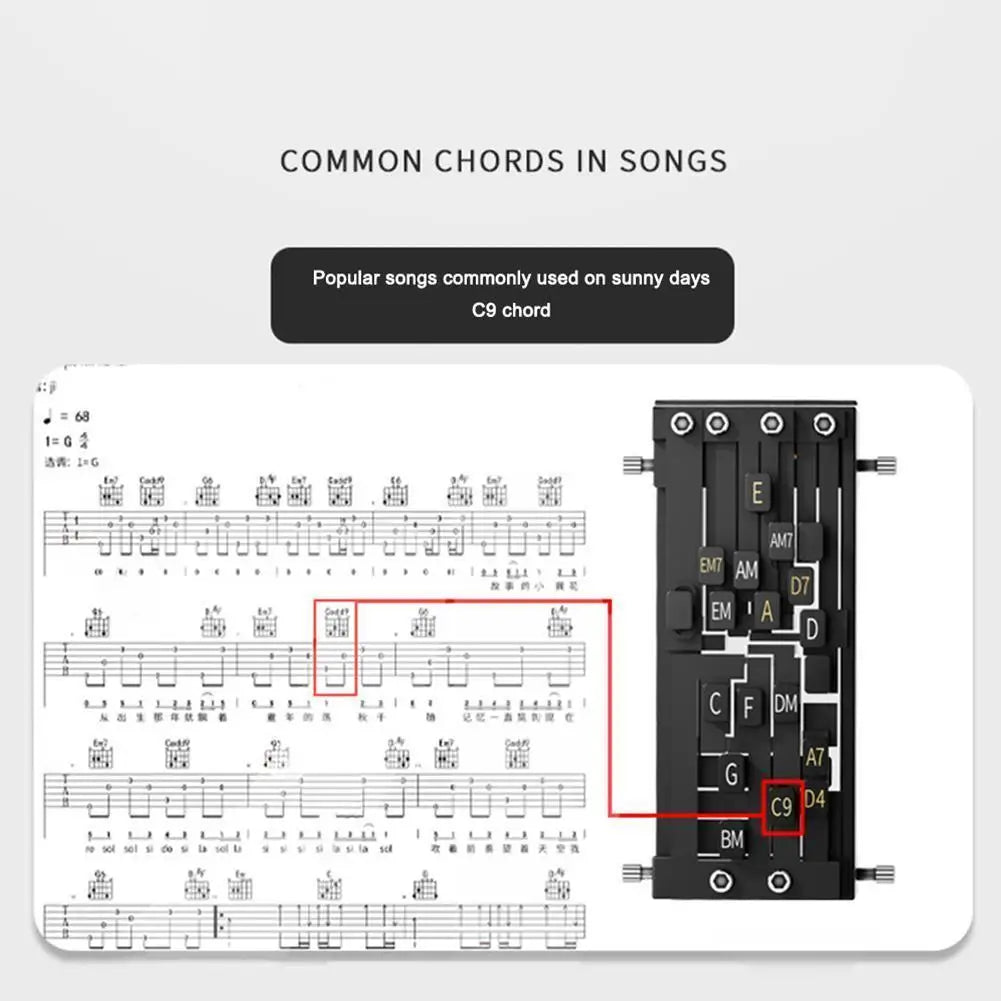 Guitar Aid Chords,Portable Guitar Learning System Teaching Beginner Trainer Practice Tools for Beginners Friends Family Adults