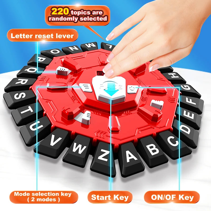 Word Game Family Board Game with Digital Display Timer and 2 Categories Modes Fun Fast-Paced 24-Letter Game for Learning Party I