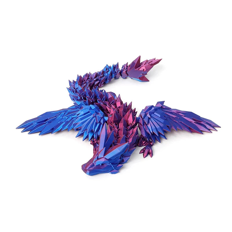 3D Printed Dragon Feathered Wyvern Dragon Articulated Fidget Dragon Home Office Decor Desktop Pet Desk Toy