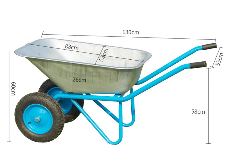 Hot Sale Metal Wheelbarrow With Pneumatic Wheels For Garden And Construction Use Building Equipment For Farm Tools